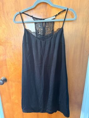 Abercrombie & Fitch Black Lace-Back Slip